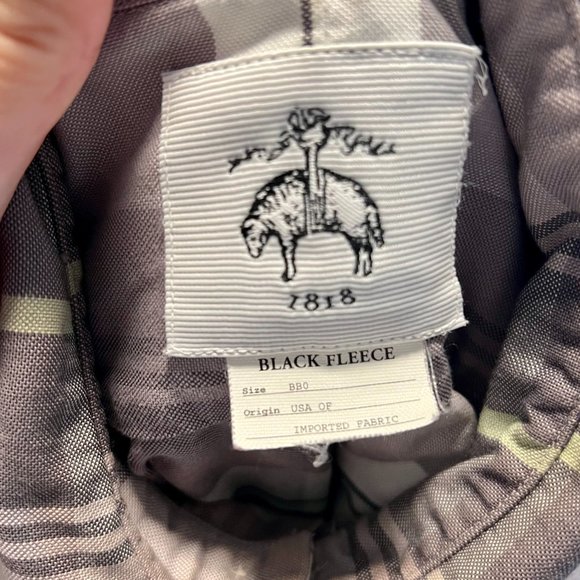 Brooks Brothers 1818 Black Fleece Worn Dress Shirt in Multicolored Plaid - Picture 1 of 4